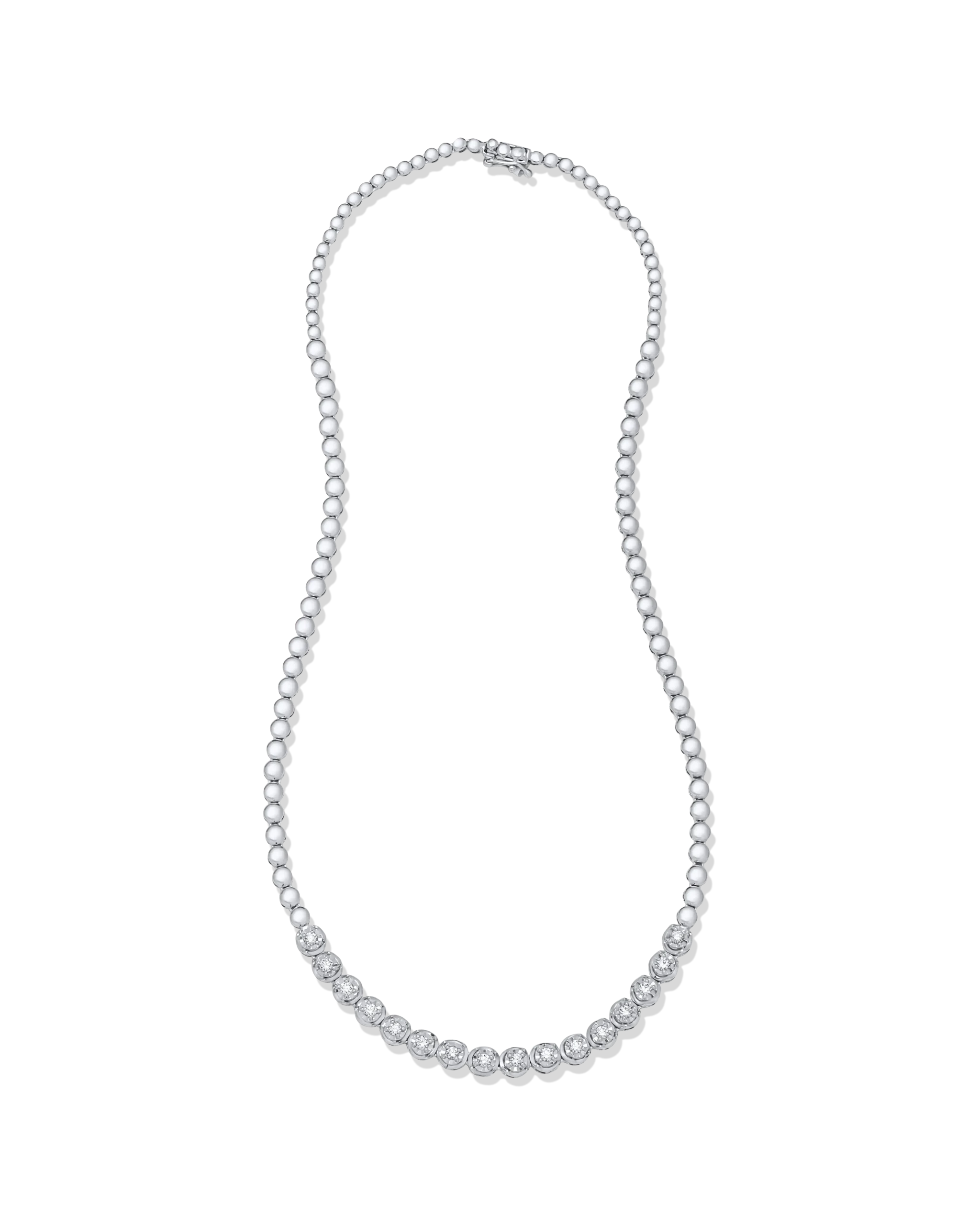 Miracle Setting Half Tennis Necklace